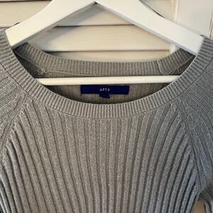 Apt. 9 Women's Ribbed Crew Neck Sweater - Gray